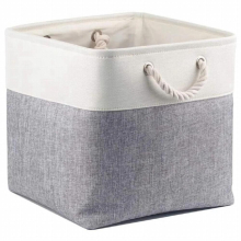 Small Storage Box Hemp Fabric Storage Square With Handles For Closets, Shelves, Clothes, Toys 32X32x32cm