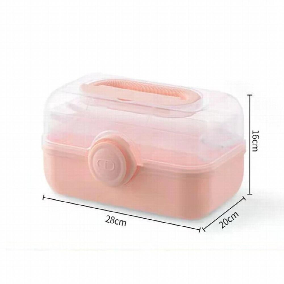 Pink Large Capacity Home Medicine Storage Box Portable First Aid Kit Medicine Storage Container