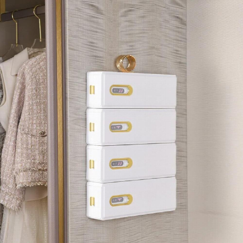 Storage Box Drawer Type Wardrobe Compartment Storage Box Underwear Socks Three In One Multi-Functional Wall Mounted Storage Box 1