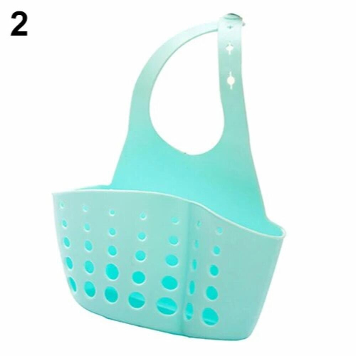Hanging Basket Bathroom Accessory Sink Sponge Holder 2 Bags Holes Tap ...