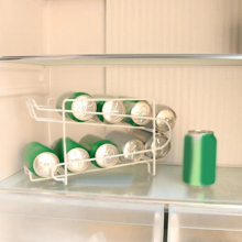 Metal Drink Can Dispenser Coke Cans Holders Sturdy Beverage Holder Sorting Rack for Cabinets Fridge Countertops Closet Freezer