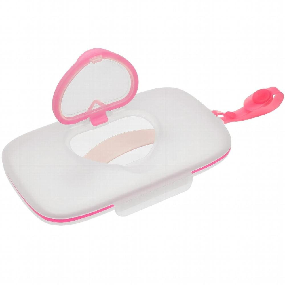 Baby Wipes Dispenser Travel Case Wipe Holder Portable Outdoor Refillable Flushable Container Pink