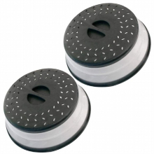 YO-2 Pack Collapsible Microwave Splatter Cover, Microwave Cover With Easy Grip Handle, Strainers Basket, Dishwasher-Safe