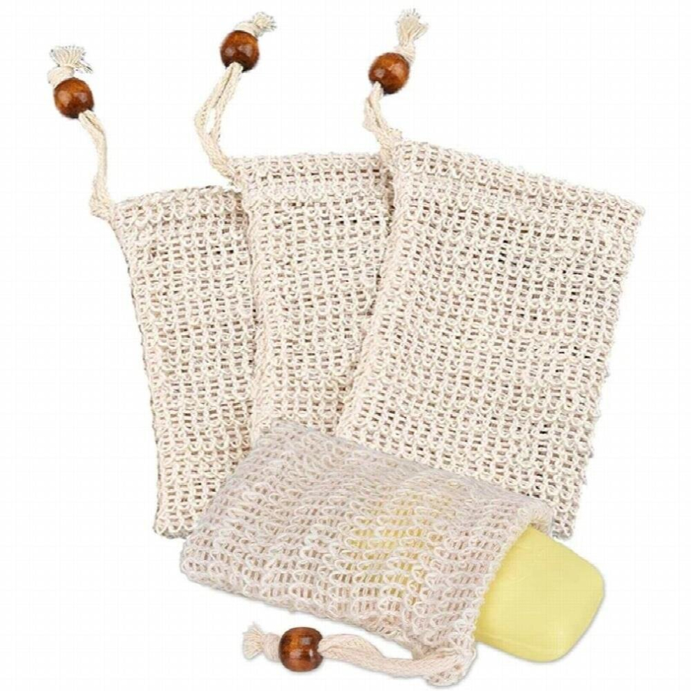 Brown 4X Soap Bag Ramie Organic Soap Bag Foaming And Dry