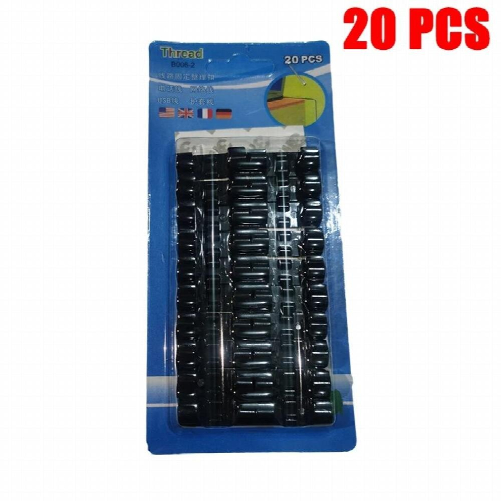 20 Pcs Cable Organizer Wire Winder Clips Cable Management Desktop Holder Wire Manager Cord Holder Usb Cable Clip Bobbin Winder 885667213075