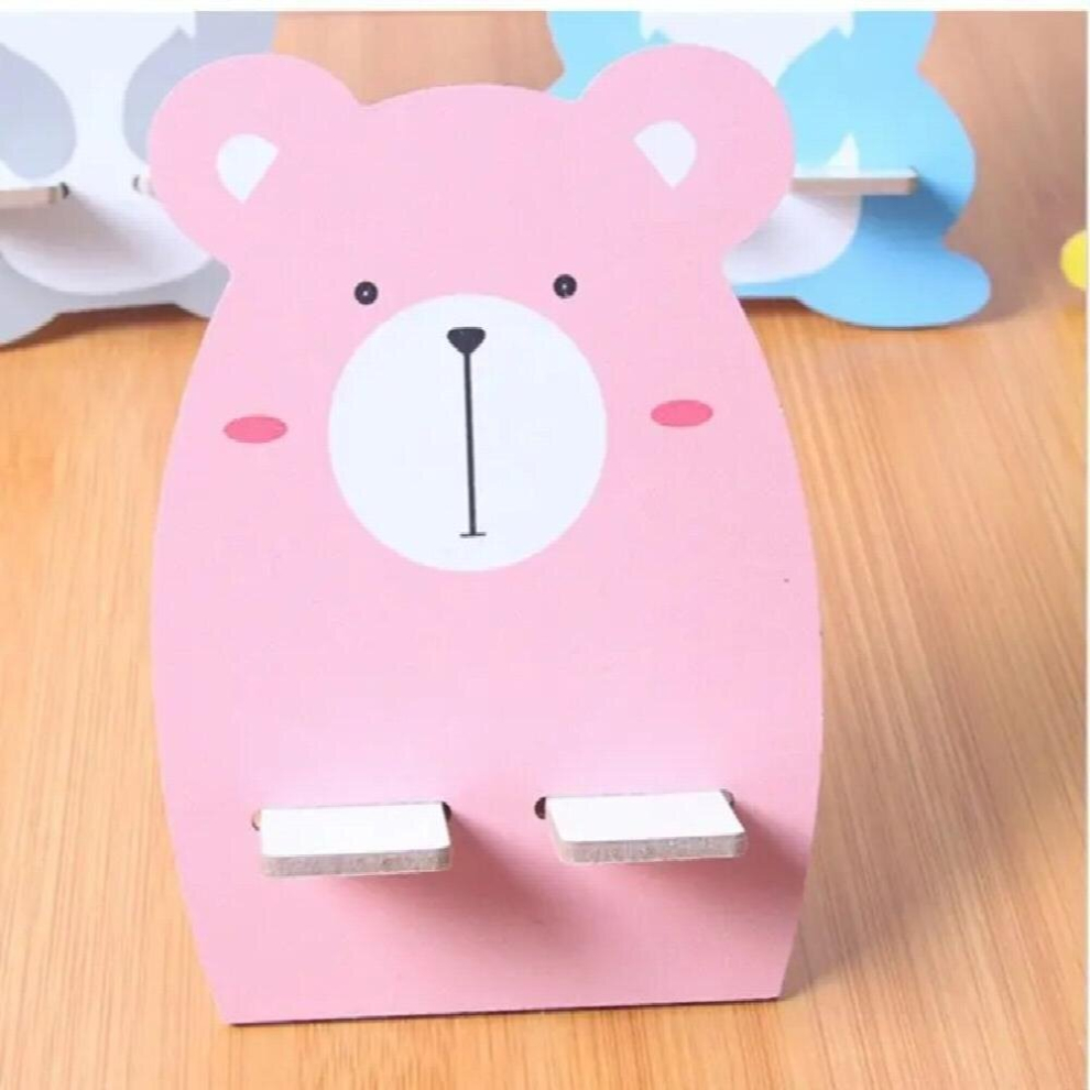 Cartoon Bear Dog Wooden Phone Holder Stand Light Weight Panda Dinosaurs Animal Universal Cellphone Bracket Desktop Holder Stand Multicoloured 885667231796