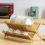Nature Bamboo Dish Rack Bowls Holder Length Kitchen Storage Racks 2