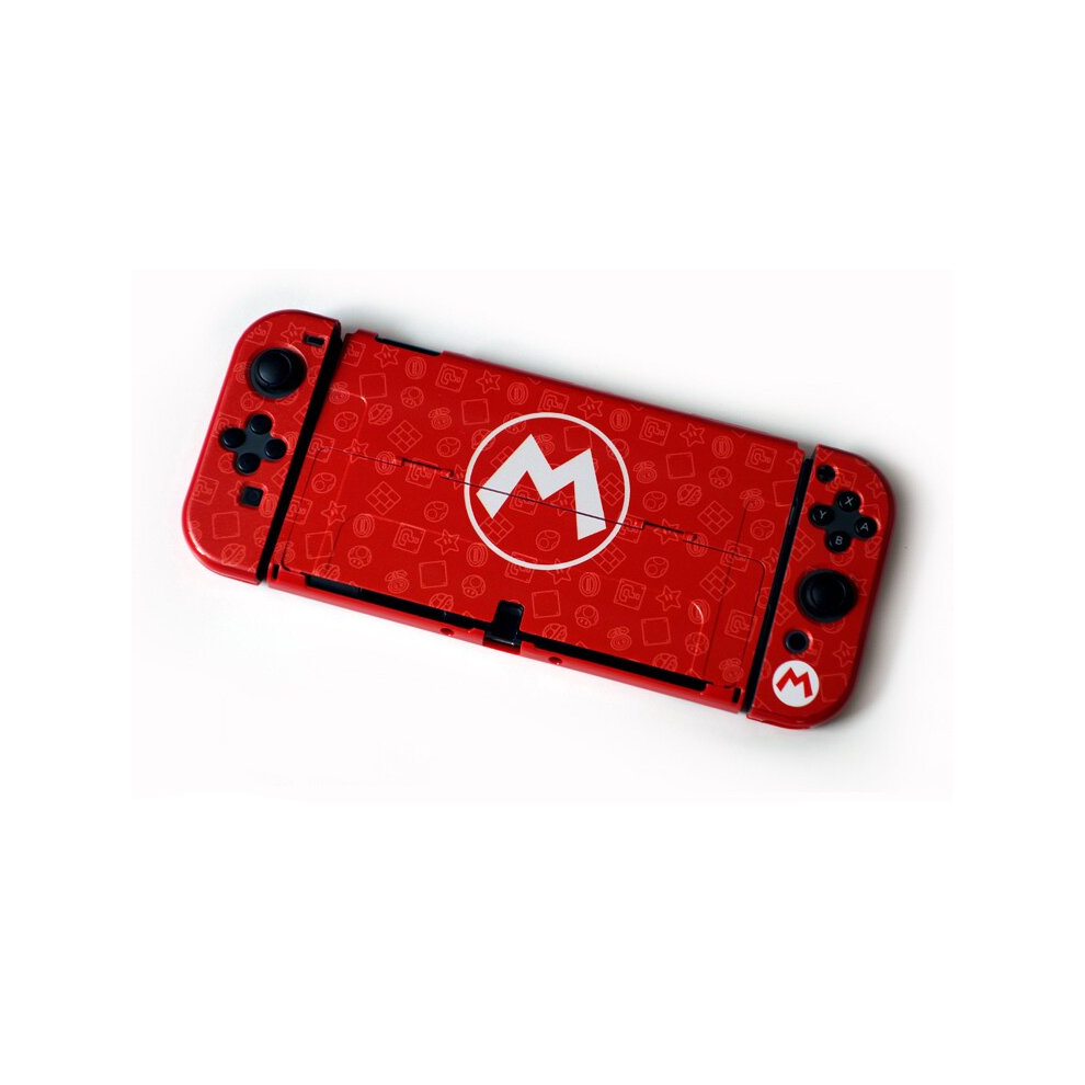 (OZ-003 Mario Red M) Switch Oled Colorful Hard Shell Openable Bracket