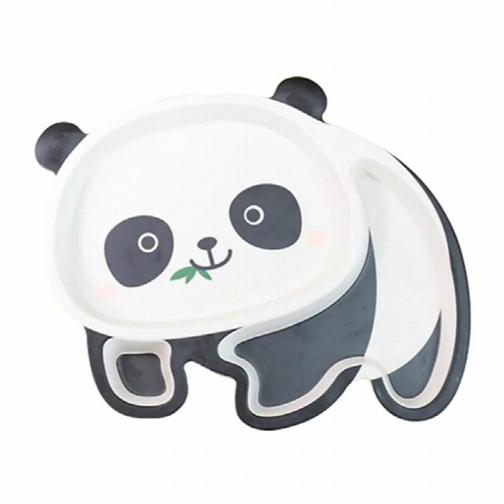 Bamboo Fiber Childrens Tableware Cartoon Panda Food Plate Kids Dish Bowl Baby Compartment Dinner Plate Spoon Dinnerware Multicoloured