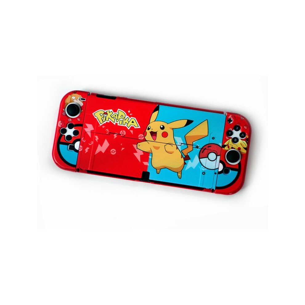 (Oz-038 Happy Pikachu) Switch Oled Colorful Hard Shell Openable Bracket 4754135885181