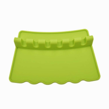Food Silicone Soup Spoon Mat Spoon Holder Tableware Storage Silicone Wooden Handle Kitchenware Storage Rack