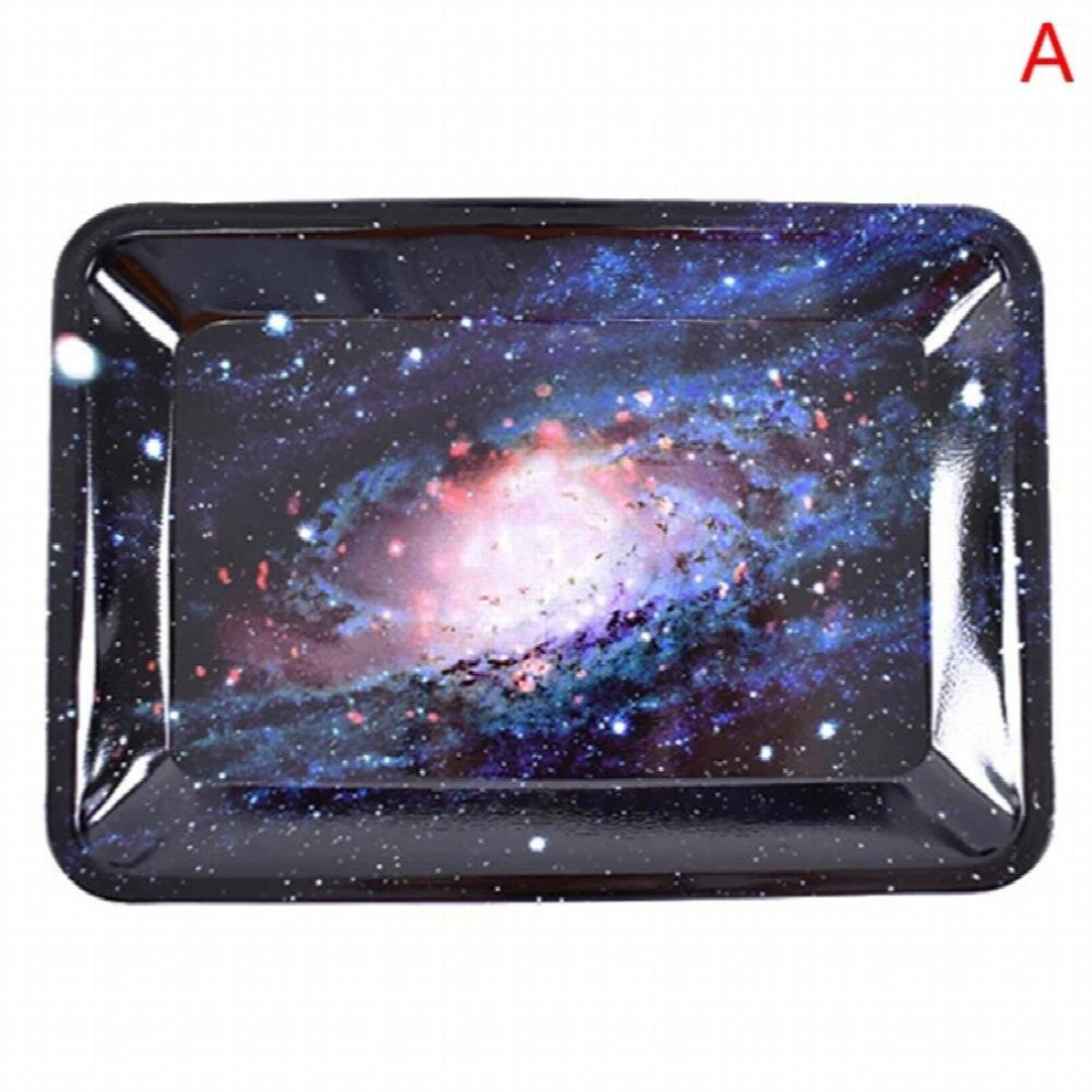 Multicoloured 1Pc Cigarette Tray Tobacco Rolling Tray Tinplate Metal Cigarette Smoking Herb Smoking Accessorie Home Desktop Storage Decoration
