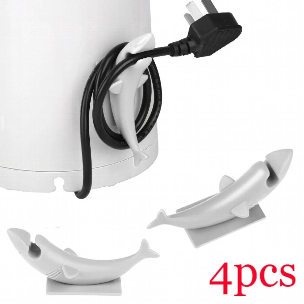 4Pcs Sea Shark Kitchen Cord Winder Self-Adhesive Cable Organizer Home Appliance Cord Clips Cord Holder 885667276391