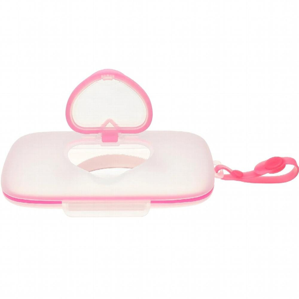 Baby Wipes Dispenser Travel Case Wipe Holder Portable Outdoor Refillable Flushable Container Pink