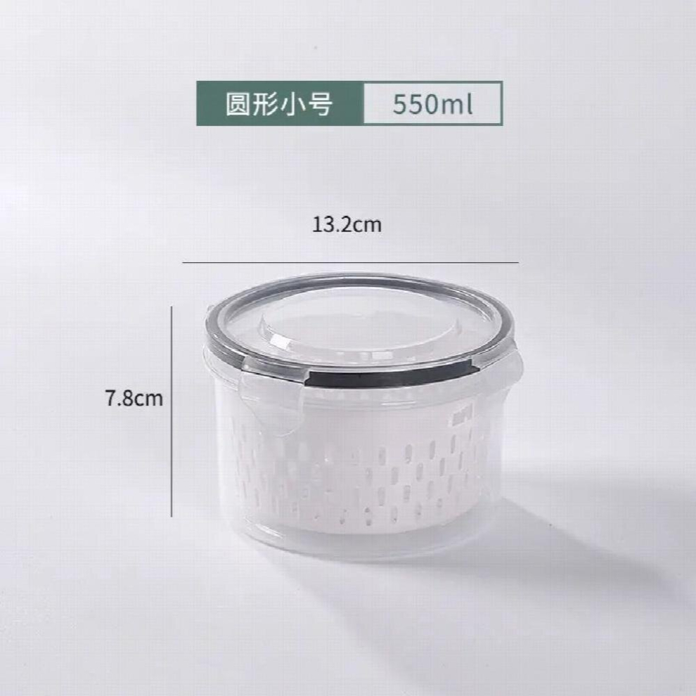 Refrigerator Storage Box Fridge Organizer Fresh Vegetable Fruit Boxes Drain Basket Storage Containers Pantry Kitchen Organizer-image-OPC-PCS76N6-NEW