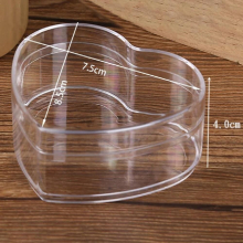 12 Pieces/Lot 120ml Peach Heart Transparent Box Plastic Heart Shaped Chocolate Candy Box Acrylic Makeup Organizer For Cosmetics