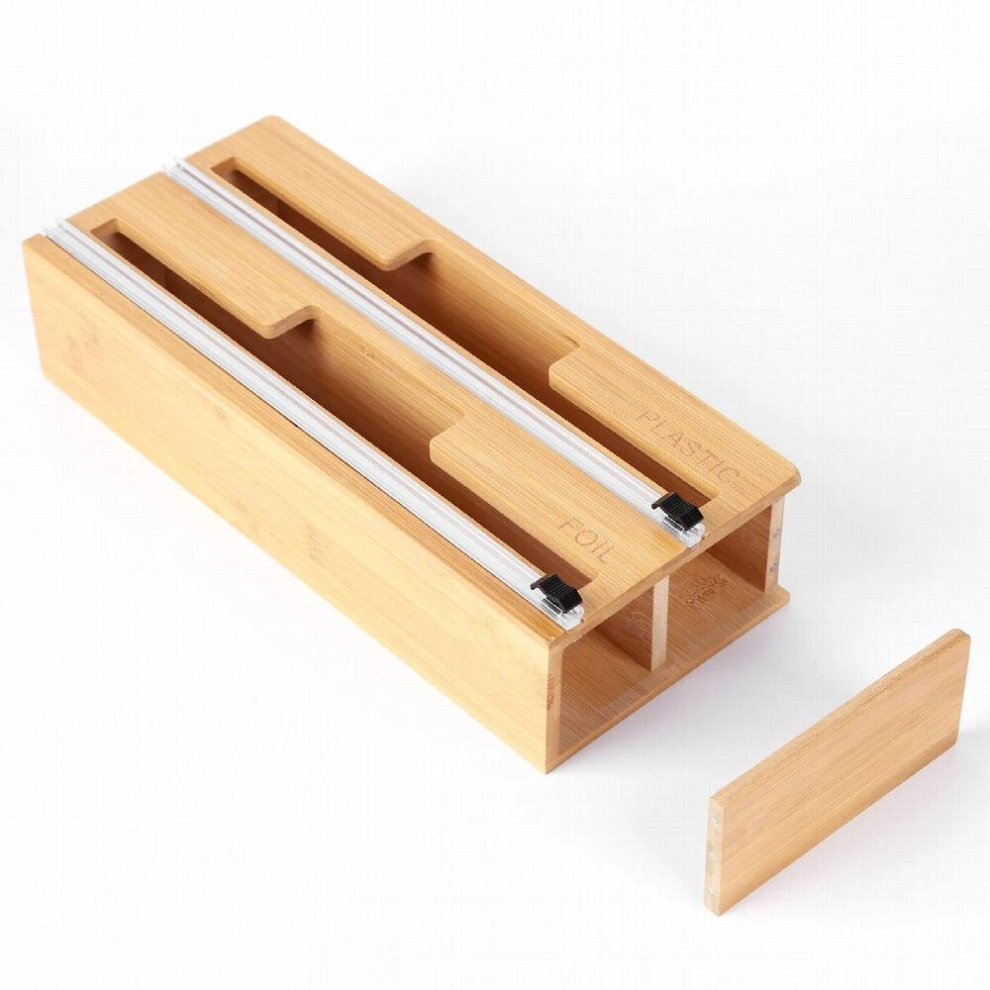 Wood Cling Film Bamboo Wrap Dispenser Cutter Food Wrap Kitchen Holder Organizer Convenience Home Kitchen Tools Multicoloured