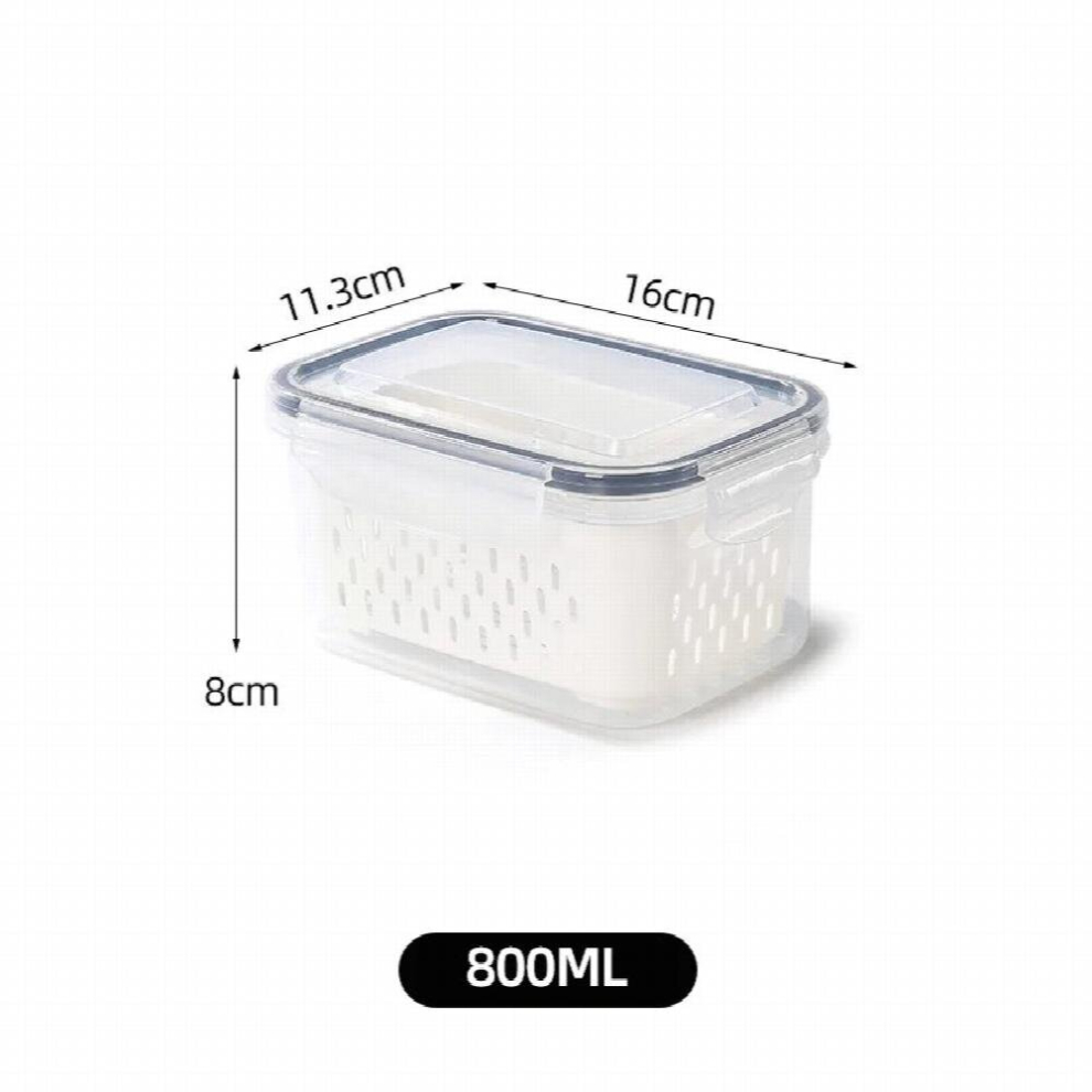 Refrigerator Storage Box Fridge Organizer Fresh Vegetable Fruit Boxes Drain Basket Storage Containers Pantry Kitchen Organizer-image-OPC-PCS7C7W-NEW