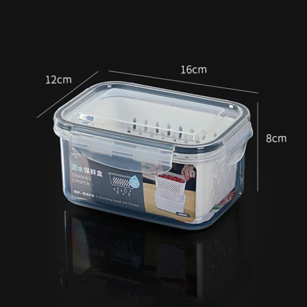 Refrigerator Storage Box Fridge Fresh Vegetable Fruit Boxes Drain Basket Storage Containers With Lid Kitchen Tools Organizer-image-OPC-PCS7DN9-NEW