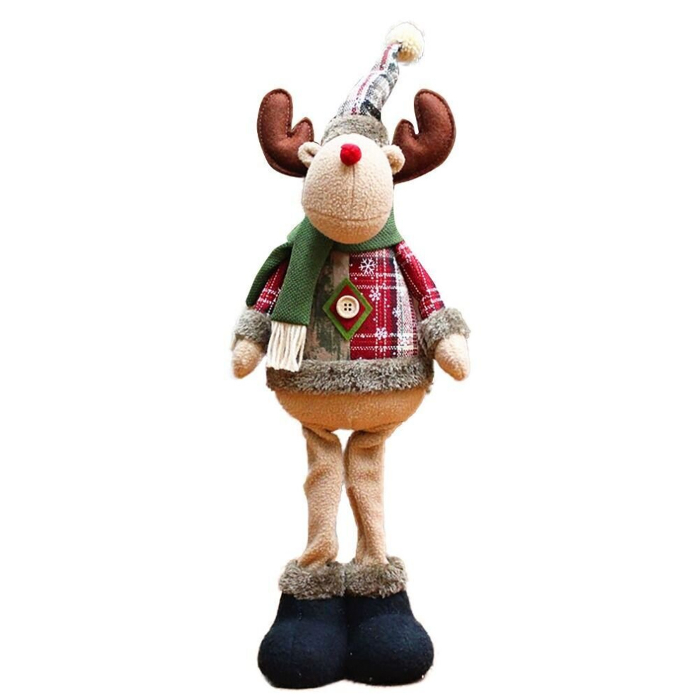 (Elk) Santa Claus Standing Doll Decoration Snowman Reindeer Christmas Doll Handmade~