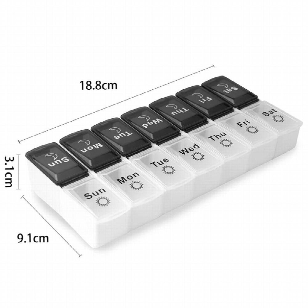 14/7 Grids 7 Days Weekly Pill Case Medicine Tablet Dispenser Organizer Pill Box Splitters Pill Storage Organizer Container