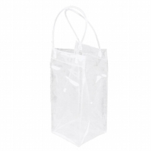 P82D PVC Leakproof Ice Bag Collapsible Wine Cooler Pouch with Handle for Cold Beer