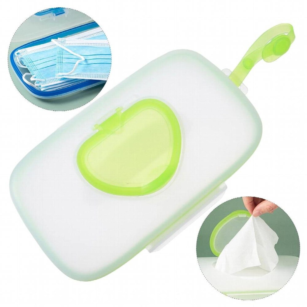 Wipes Wet Wipe Box Dispenser Baby Case Tissue Travel Holder Container Portable Pouch Storage Stroller Reusable Diaper Refillable Green