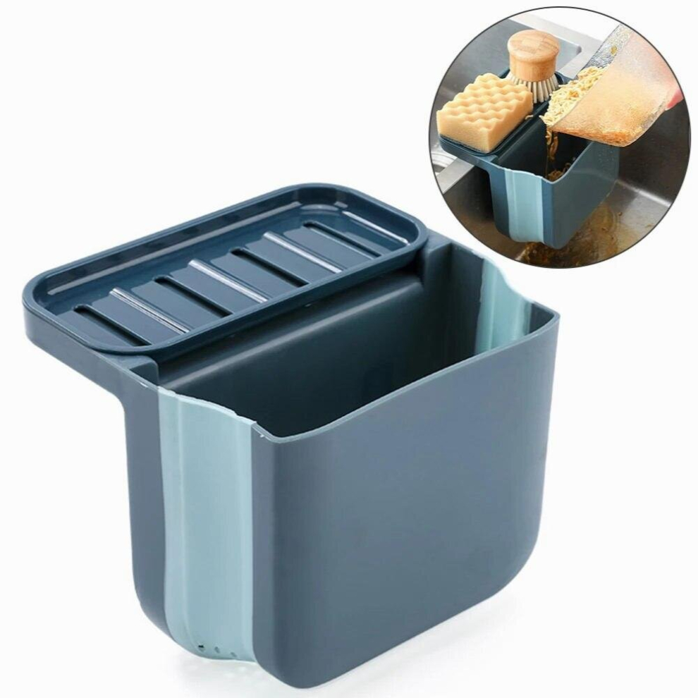 Kitchen Sink Strainer Foldable Soap Sponge Holder Washing Bowl Garbage Filter Trash Can Vegetable Drainer Basket Storage Shelf 885667310255