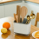 Kitchen Drain Chopsticks Cage Plastic Cutlery Storage Holder Drainer Spoon Fork Shelf Tableware Desktop Partition Rack 4