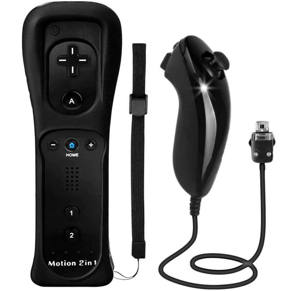 (Black) Controller For Wii/Wii U Console With Motion Plus Black 9069073377885