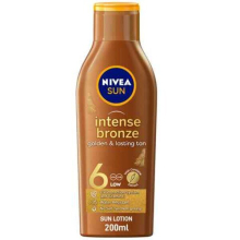 NIVEA SUN Tanning Lotion Moisturiser Intense Bronze with Vitamine E SPF 6 For All Skin Types 200ml