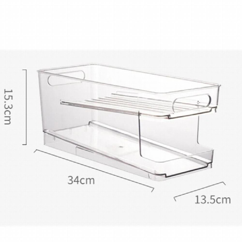 Auto-scrolling Drink Beer Cola Can Storage Rack Double Layer Box Kitchen Transparent Finishing Shelf Refrigerator Organizer-image-OPC-PCS7RYD-NEW