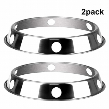 2PCS Stainless Steel Wok Ring Metallic Round Bottom Wok Rack 10.43X11.8Inch Universal Size Inch for Gas Stove Fry Pans