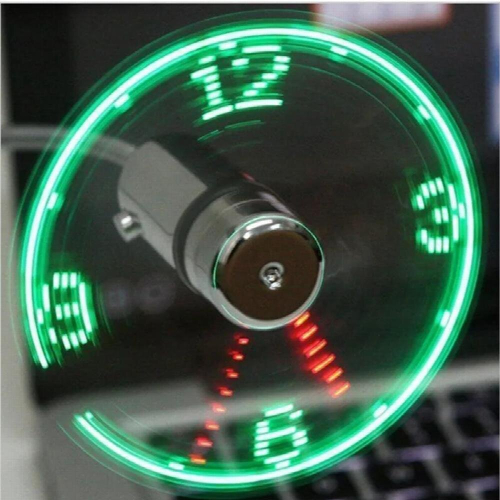 Mini USB Fan Portable Gadgets Flexible Gooseneck LED Clock Laptop Notebook Real Time Display Durable Adjustable 1