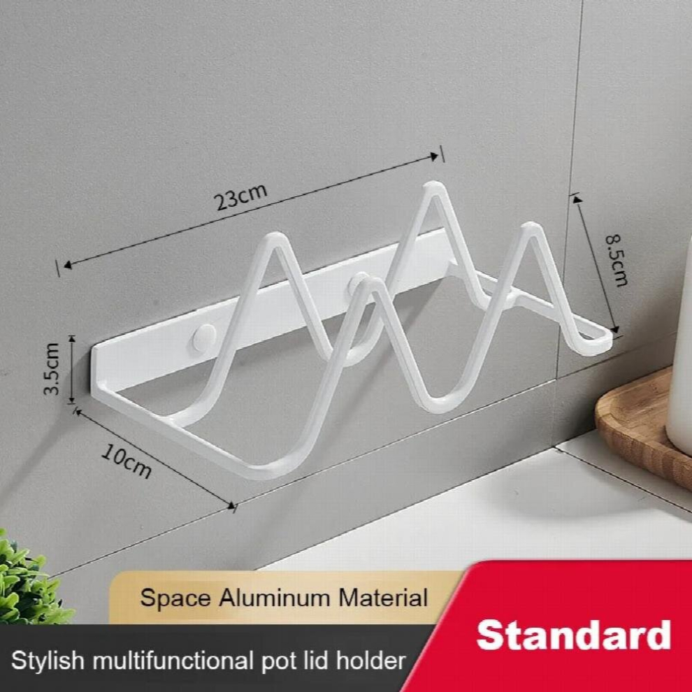 WHYY Space Aluminum Pot Lid Storage Rack Wall Mounting Punching Cutting Board Rice Spoon Spatula Holder Kitchen Accessories-image-OPC-PCS7YSK-NEW