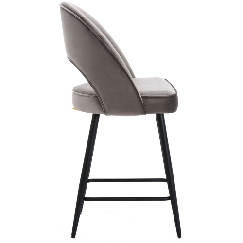 Chelsea Velvet Charcoal Kitchen Bar Stool 1