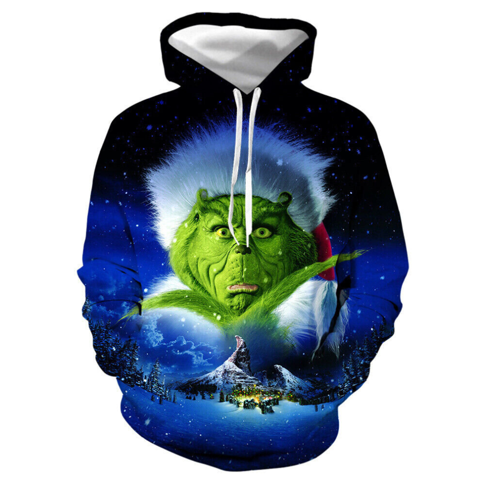 (G, M) Unisex How the Grinch steal Christmas Hoodies Sweatshirt Pullover Top Jumper