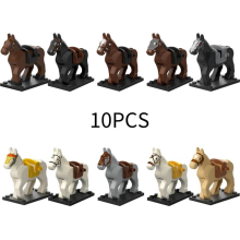 (10PCS) Horse Figure War Minifigures Building Block Model Desktop Decor Children Gift