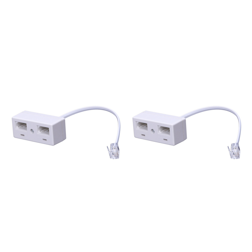 2X RJ11 Plug to Dual UK BT Telephone Socket Convertor