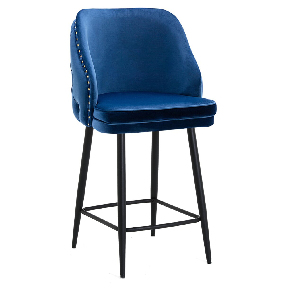 Mayfair Velvet Blue Kitchen Bar Stool