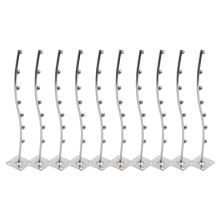 10X Wall Mount Waved Waterfall Hanger Rack 7 Beads Garment Display Hooks