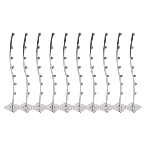 10X Wall Mount Waved Waterfall Hanger Rack 7 Beads Garment Display Hooks