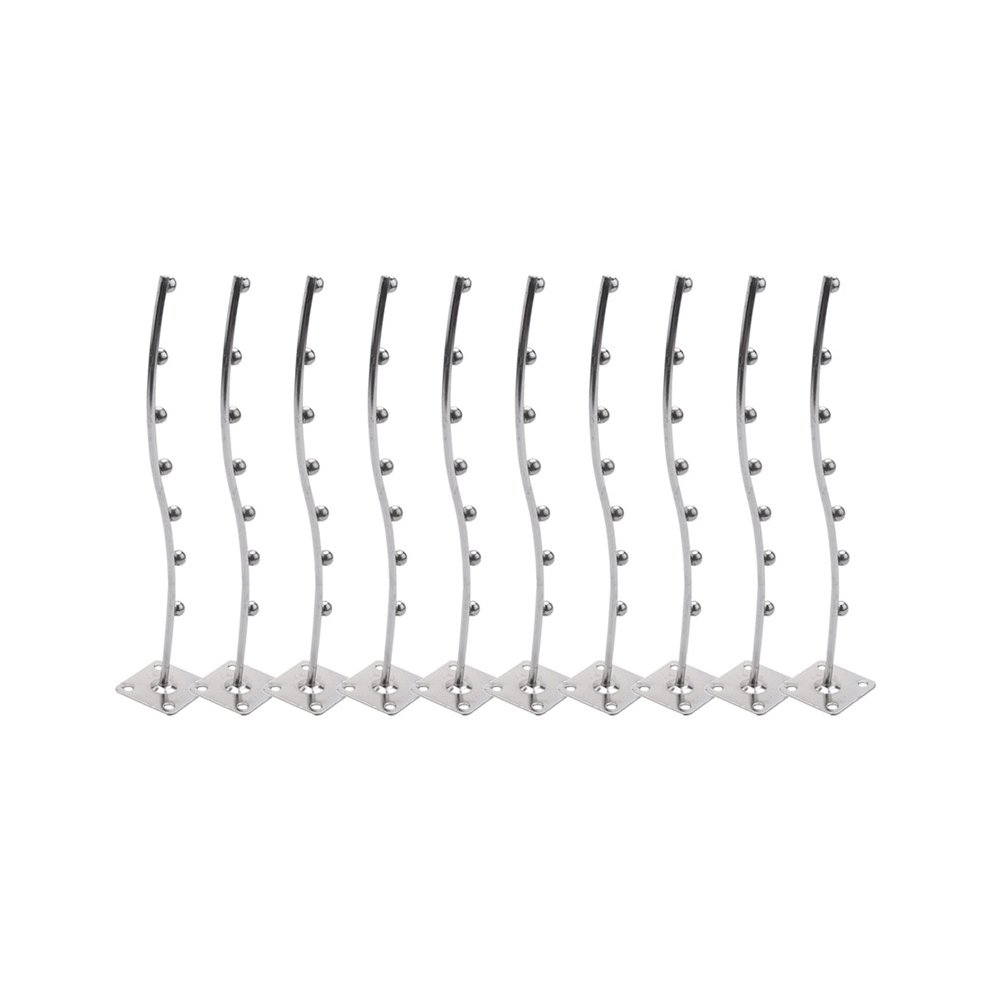 Exogio 10X Wall Mount Waved Waterfall Hanger Rack 7 Beads Garment Display Hooks
