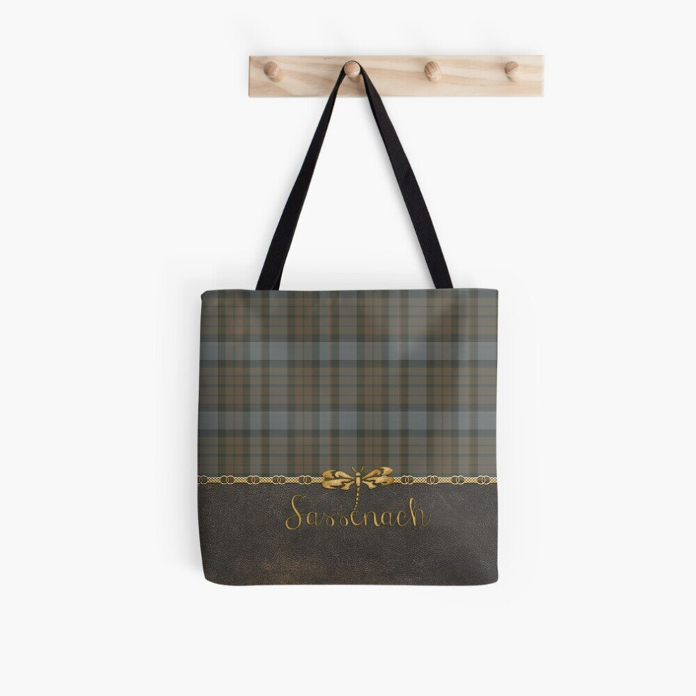 Tote Bags Leather and tartan - Sassenach II Grocery for School Library Gym