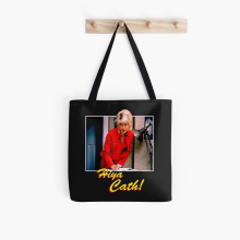 Tote Bags "Hiya Cath!" Nighty Night - Jill Tyrell Julia Davis Vintage 80s Print Grocery for School Library Gym