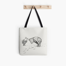 Tote Bags Winnie the Pooh Sketch Grocery for School Library Gym