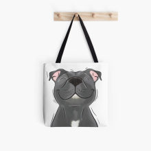Tote Bags Smiling Blue Staffy Dog (stafford) Staffy Love Grocery for School Library Gym