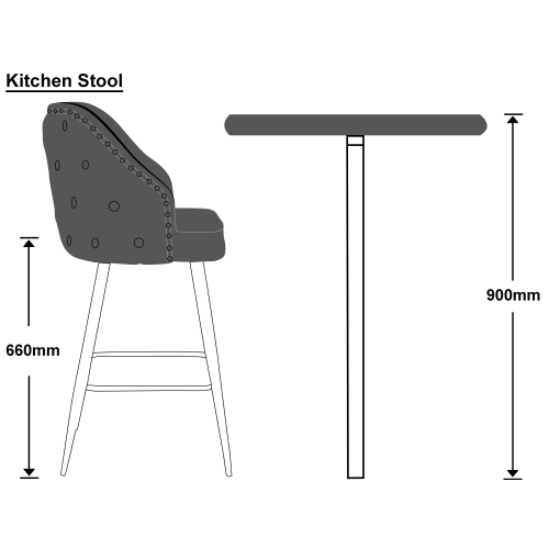 Mayfair Velvet Mustard Kitchen Bar Stool 2
