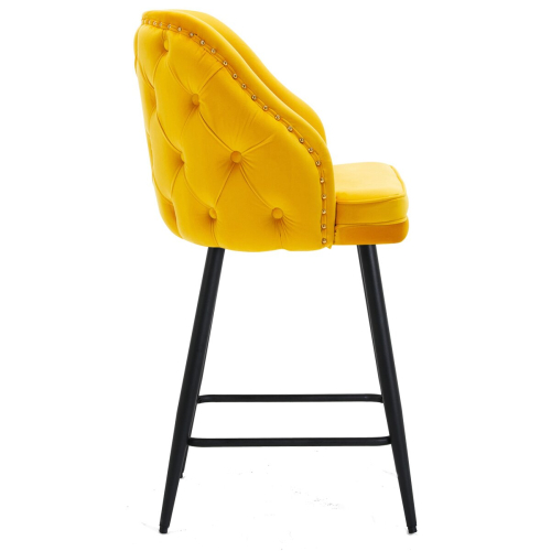 Mayfair Velvet Mustard Kitchen Bar Stool 1