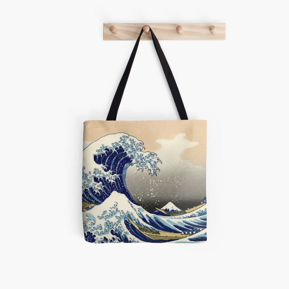 Bearlad Tote Bags The Great Wave Off Kanagawa Grocery For School Library Gym